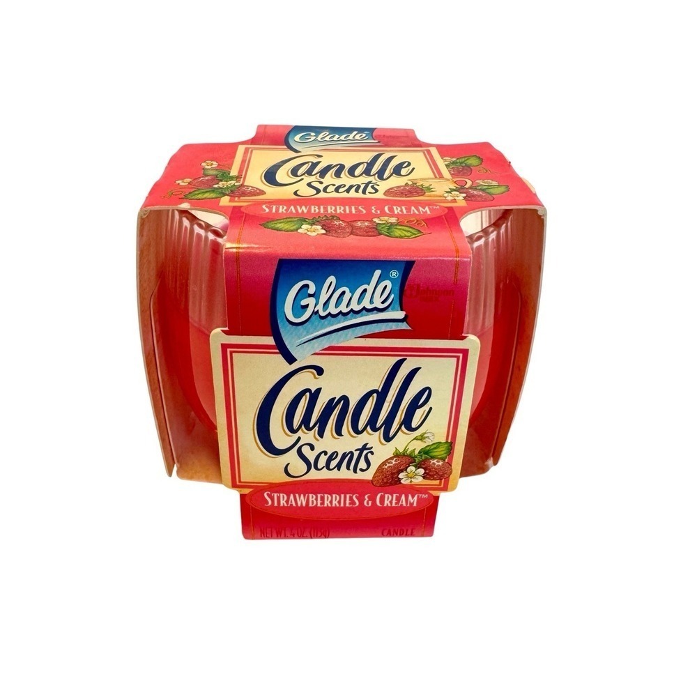 Vintage Glade Candle Scents Jar Candle Strawberries &‎ Cream NOS NIB